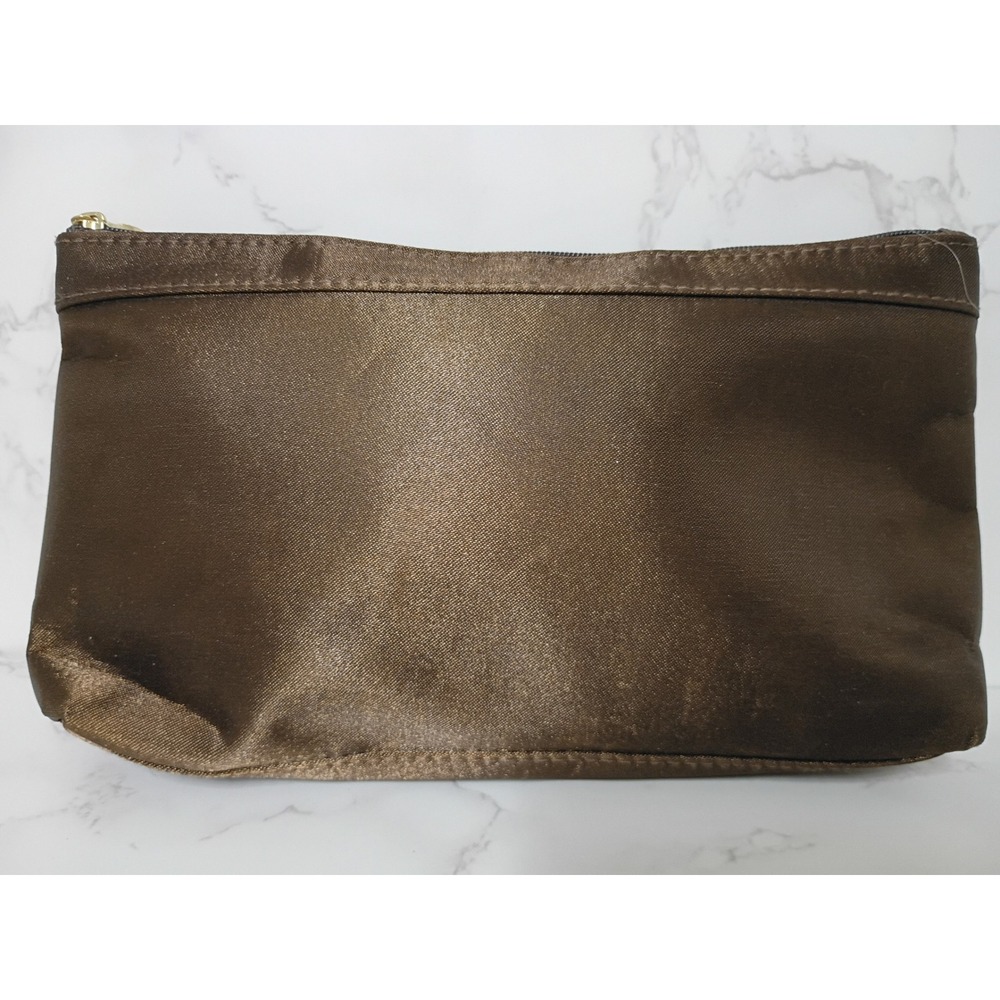 BVLGARI Parfums Brown Satin Cosmetic Bag - NWOT
